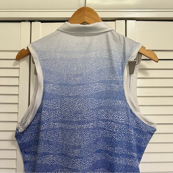 Nike Golf Dri-Fit Blue and White Sleeveless Polo Large - Picture 6 of 9